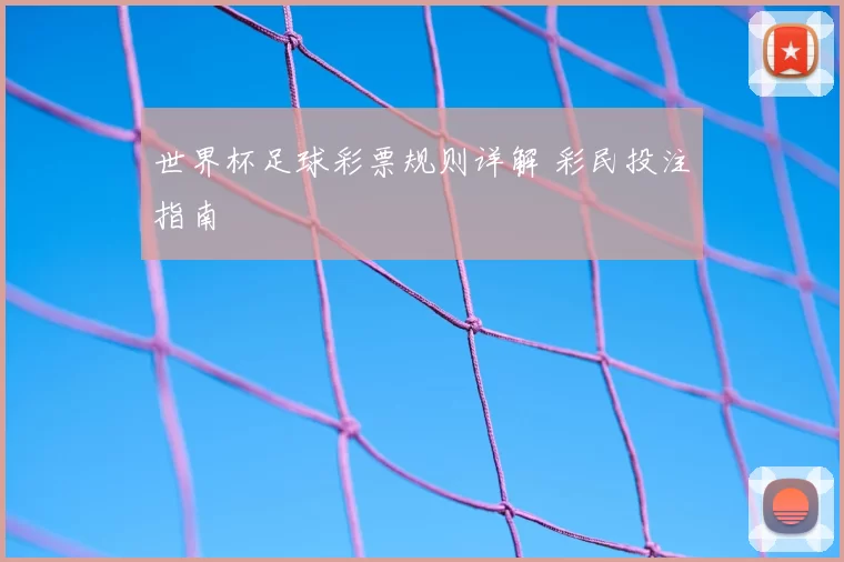 世界杯足球彩票规则详解 彩民投注指南